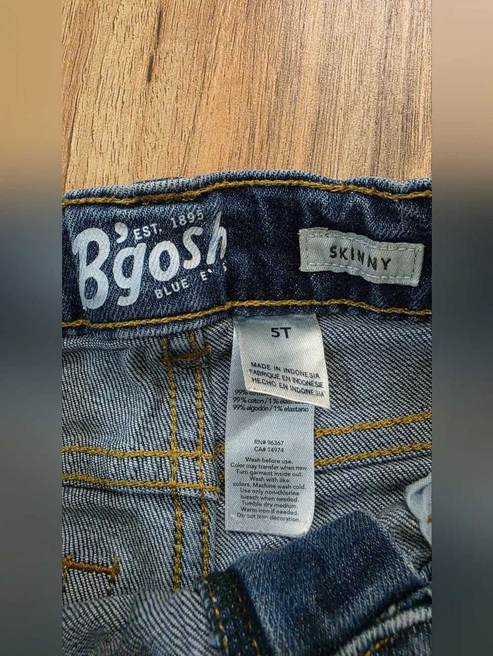 B'gosh Boys' Blue Stretch Denim Jeans Skinny 5T